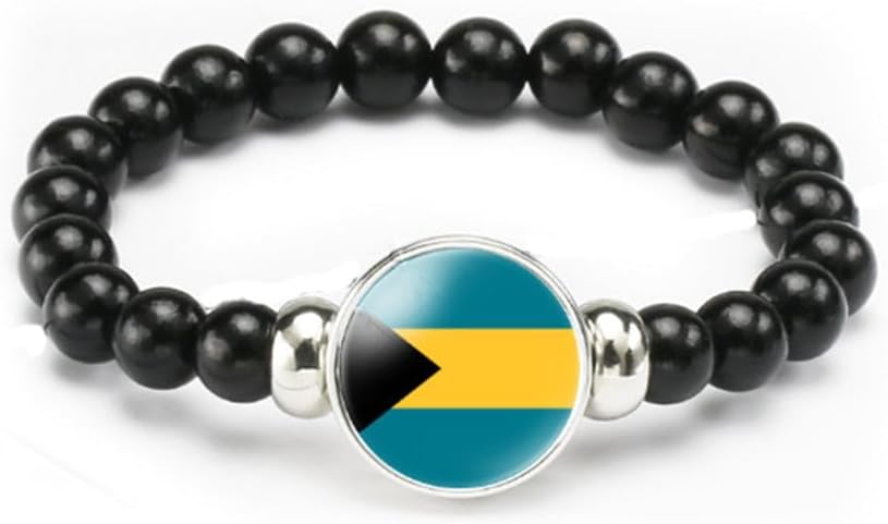 vmcoatdu National Flag Bracelet Elastic Rope Beaded Bracelet Support Your Country Travel Souvenir Gifts for Men Women