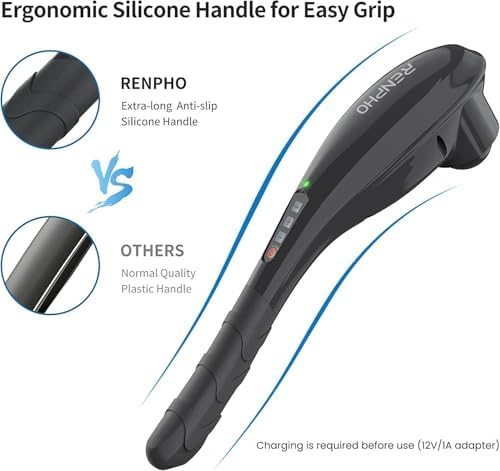 RENPHO Cordless Handheld Massager, 5 Adjustable Speeds and Massage Modes | Rechargeable Electric Neck Massage Tool for Muscle Tension, For Shoulder, Back & Leg, Home, Office, Travel Use, Gift Idea