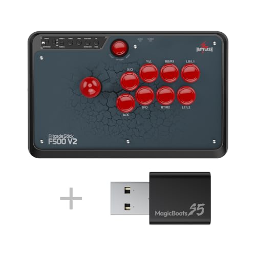 MAYFLASH F500 Arcade FightStick PS5 Fighting Stick joystick and MAGICBOOTS-S5 Bundle Compatible with PS5, Xbox Series S/X, PS4, PS3, Xbox One