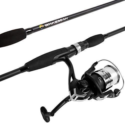 Fiberglass Fishing Pole - Strike Series 78-Inch Collapsible Rod and Spinning Reel Combo, EVA Handle, Pre-Spooled Reel, Fishing Gear for Catching Walleye, Bass, Trout, and More by Wakeman