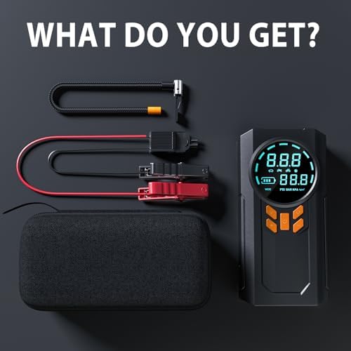 Jump Starter with Air Compressor, 5000A 160PSI Battery Jumper Starter Portable (9.0 Gas/8.0L Diesel)