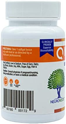 QNeeds® coqh-cf Ubiquinol 100 mg COQ10 Clinically Proven Enhanced Delivery for Maximum Absorption, Enhanced Mitochondrial Support