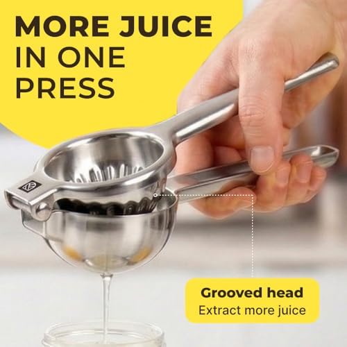 Large Lemon Squeezer Stainless Steel Press - Non-Slip Grip, Heavy Duty, Manual Design - Effortless Pro-Grade Lemon, Lime, Orange
