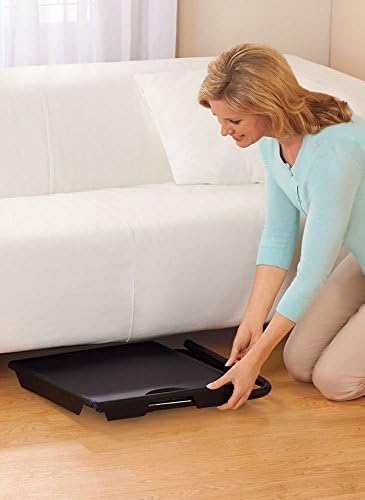 Portable Foldable TV Tray Table - Laptop, Eating, Drawing Tray Table Stand with Adjustable Tray with Sliding Adjustable Cup Holder - 5StarSuperDeals - (Black)