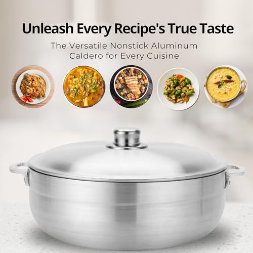 Alpine Cuisine 13-Quart Nonstick Aluminum Caldero Pot | Heavy-Duty Dutch Oven for Large Family Meals, Stews & Rice