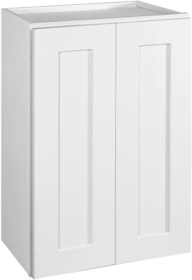 Design House Brookings Kitchen Wall Cabinet, 24", White | Adjustable Shelves, Adjustable Hinges, Wall Mount, Contemporary/Modern, Wood, Kitchen, 561571
