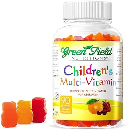 Greenfield Nutritions Halal Multivitamin for Kids – Gelatin-Free Halal Kids Multivitamin Gummies with Vitamins A, B, C, D