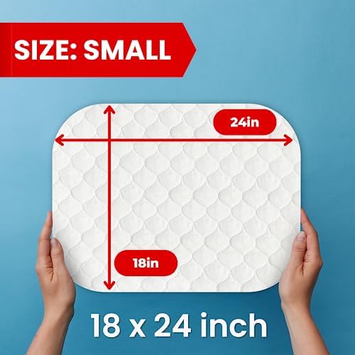 RMS Ultra Soft 4-Layer Washable and Reusable Incontinence Bed Pad, 34"x36" | Premium Quilted Bed Pad for Incontinence, waterproof reusable protector helps keep mattresses, furniture and wheelchairs dry