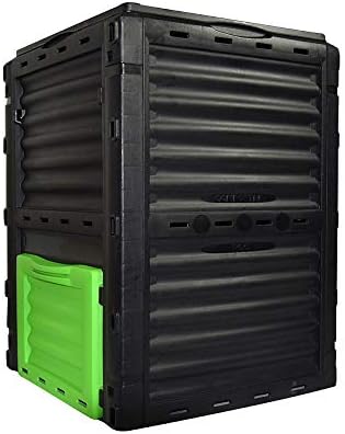 80 Gallon (300L) Large Capacity Static Compost Bin - Forest Green Outdoor Waste Composter with Easy-Access Hatch