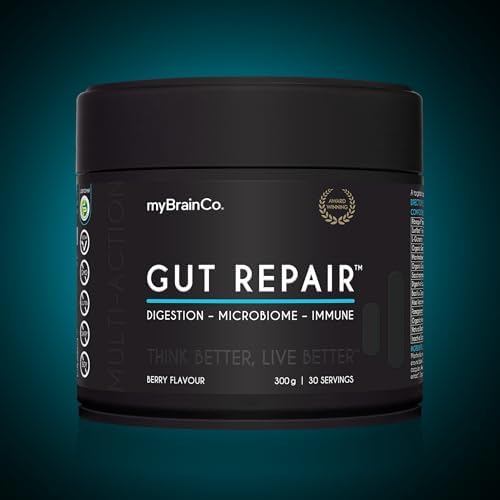 myBrainCo. Gut Repair – Gut Health & Digestion Support Powder for IBS, Bloating, Reflux & Leaky Gut – Low FODMAP Certified with Probiotics