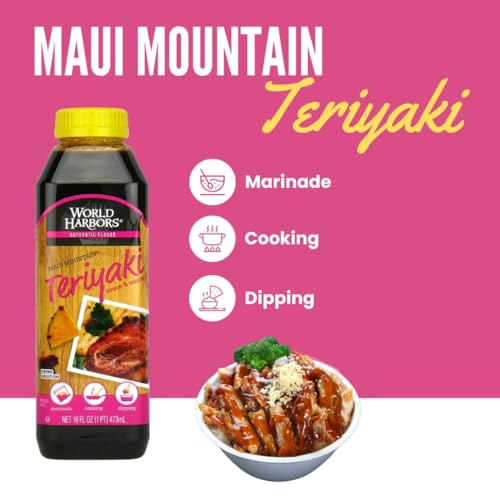 World Harbors Jamaican Jerk Sauce Sweet & Spicy Marinade for Jamaican Jerky Seasoning Chicken, Sirloin, Shrimp Jerk Seasoning Jamaican Style - Flavors for Dipping, Glazing 16 oz (Pack of 2)