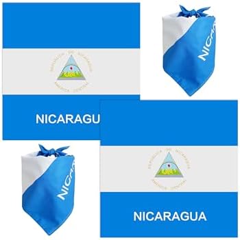 WEITBF 2 Pack Nicaragua Flag Bandana Nicaraguan Scarf Bandanas Headband - 100% Cotton, 22 x 22 inch