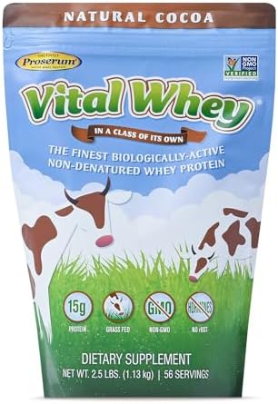 Vanilla Grass-Fed Whey Protein Powder, Immune Vitality, Recovery, 600g | 15g protein & 3.5g BCAAs per scoop | Just 5 clean ingredients | Monk fruit sweetened | Tested for heavy metals & purity