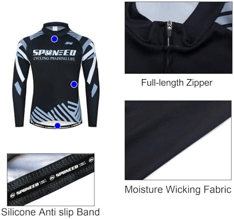 Men's Cycling Cothing Sets Long Sleeved Bicycle Jersey and Pants Kits Road Bike Cyclist Wear