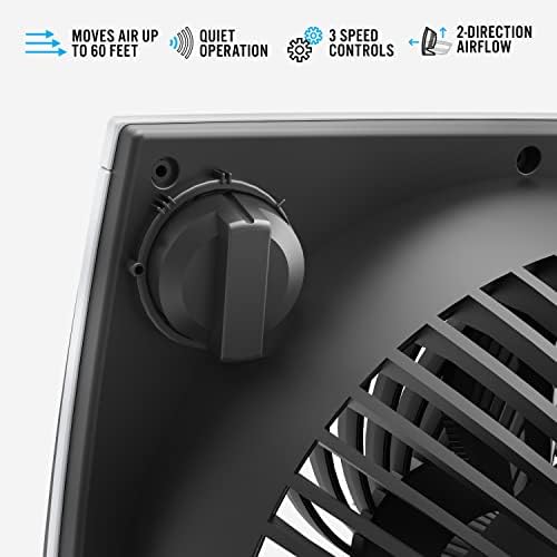 Vornado 573 Compact Flat Panel Air Circulator Fan, 3 Speeds, Moves Air 60 Feet, Fan for Bedroom, Home, Office, Black