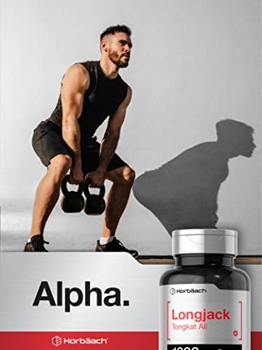 Horbäach Longjack Tongkat Ali for Men and Women | 120 Capsules | Extract Supplement | Maximum Strength Pills | Eurycoma Longifolia | Non-GMO and