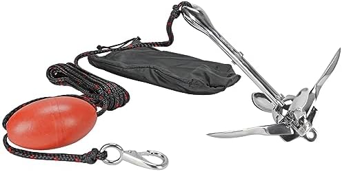 Extreme Max 3006.6702 BoatTector Complete Stainless Steel Grapnel Anchor Kit for Small Boats, Kayaks, PWC, Jet Ski, SUP, etc. - 3.5 lbs.