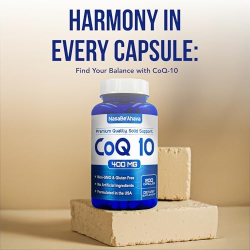 CoQ10 400mg Capsules | Vegan Friendly Coenzyme Q10 400mg per Serving from Easy Absorption Ubiquinone Supplement for Skin Heart and Energy Support