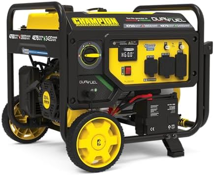 Champion Power Equipment 4750-Watt Electric Start Dual Fuel RV Ready Portable Generator with Free 3-Year Warranty, CARB Compliant