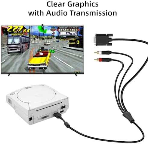 Mcbazel VGA AV Audio Video Cable for Sega Dreamcast