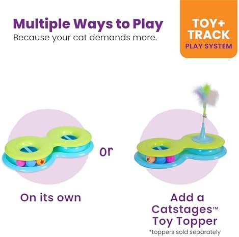 Catstages Tower of Tracks Cat Toy – 3-Level Track Tower with 6 Balls, Interactive Cat Toy for Indoor Enrichment