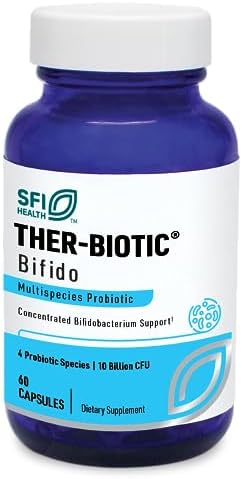 Klaire Labs SFI Health Ther-Biotic Factor 4-10b CFU Bifidobacterium Bifidum Probiotic with Breve, Lactis & Longum - Immune + Gut Health Support - Hypoallergenic Bifidobacterium Probiotic (60 Caps)