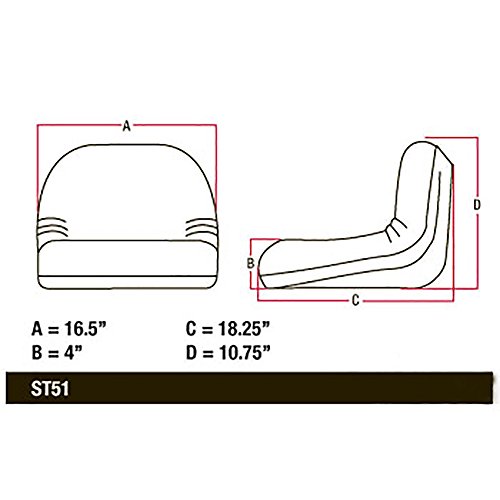 GY20495 Yellow Mid Back Lawn Tractor Seat Fits John Deere L100 L110 LA100