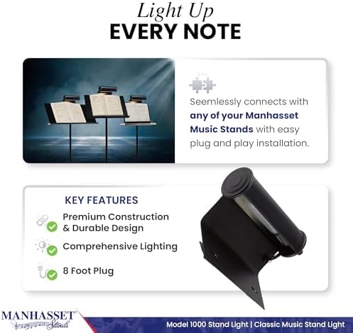 Manhasset Music Stand Light Clip On Attachment - Stand Lights for Musicians - Music Lamp for Orchestras - Piano Light - Piano Lamp | Clip-On Music