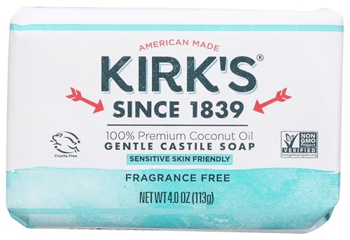 Kirk's Original Coco Castile Soap Fragrance Free 4 oz (Multi-Pack)