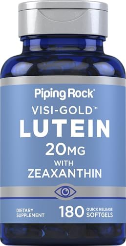 Piping Rock Lutein and Zeaxanthin Supplement | 20mg | 180 Softgels | from Marigold Extract | Non-GMO, Gluten Free