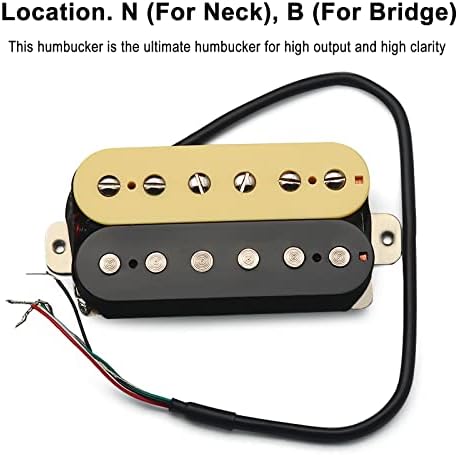 SAPHUE Alnico 5 Humbucker Pickup Double Coil Electric Guitar Pickups Set with Neck and Bridge with Prewired and Screws Parts Accessories Kit Black