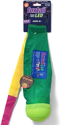 LED - Outdoor Throw and Catch Light Up Game - Foam Ball & Tail Glow at Night - Play in The Dark - Fun Gift Idea for Kids & Adults, Boys & Girls