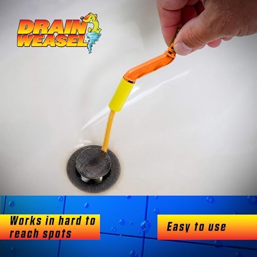 FlexiSnake Drain Weasel Sink Snake Hair Clog Remover Tool Kit | Sink, Pipe, Bathroom, Bathtub Drain Cleaner, 18-inch Long, Flexible