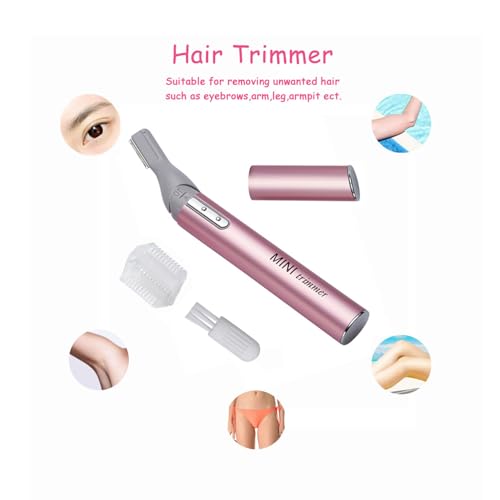 Mini Rotatable Lady Shaver Electric Bikini Facial Precision Trimmer Eyebrow Shaper Razor Kit Underarm Leg Body Hair Remover(Battery Operated) …