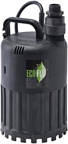 ECO-FLO Products SUP55 Manual Submersible Utility Pump, 1/4 HP, 1,980 GPH