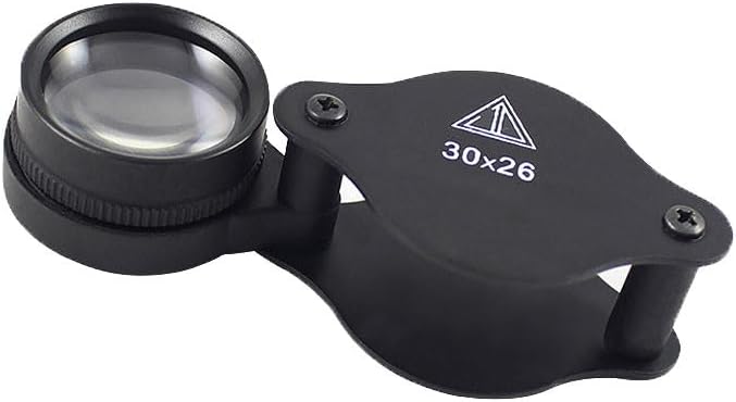 Mini 20X Folding Pocket Magnifier with Metal Case - Portable Reading Magnifying Glass for Inspection, Jewelry, Coins, Hobby, Travel