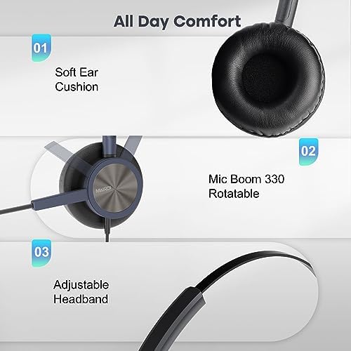 MAIRDI Telephone Headset with Microphone Noise Canceling