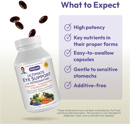 ANDREW LESSMAN Ultimate Eye Support + Astaxanthin 12mg - 30 Softgels