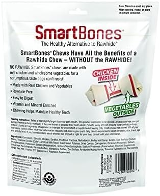 SmartBones Large Chews, Treat Your Dog to a Rawhide-Free Chew Made with Real Meat and Vegetables | With With Real Chicken, Easy To Digest Chew, Vitamin & Mineral Enriched, Helps Maintain Healthy Teeth, For Large Dogs