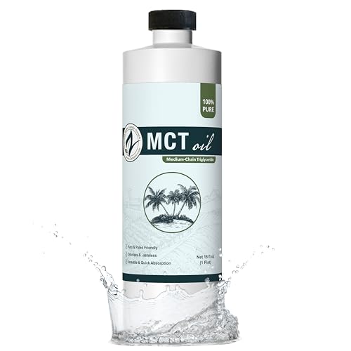 Pure MCT Oil, Carrier, Massage, Hydrating, Hair, Food, and Therapeutic Grade, 8 Oz