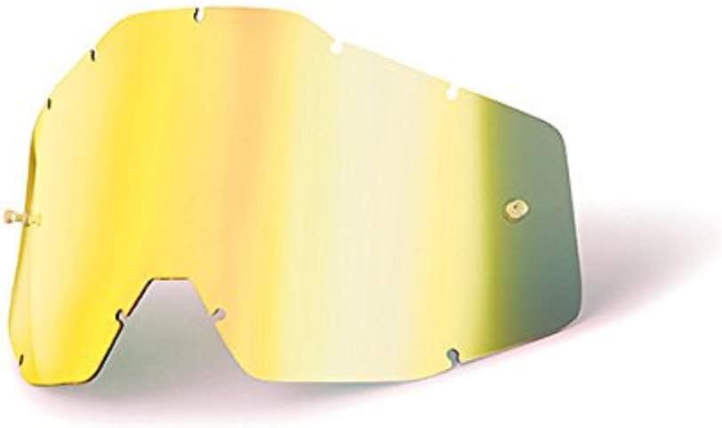 100% Goggle Replacement Lens - Racecraft 1, Accuri 1, Strata 1 Compatible (Anti-Fog-GOLD MIRROR/SMOKE)
