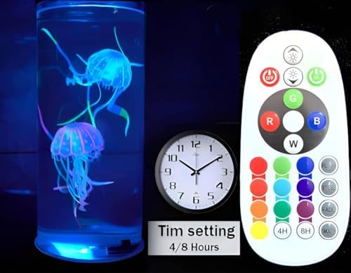 CALOVER Large Jellyfish Lamp Gifts for Kids Adults Electric Fantasy Tank Aquarium Night Mood Light for Birthday Holiday Home Christmas Decoration Relaxion