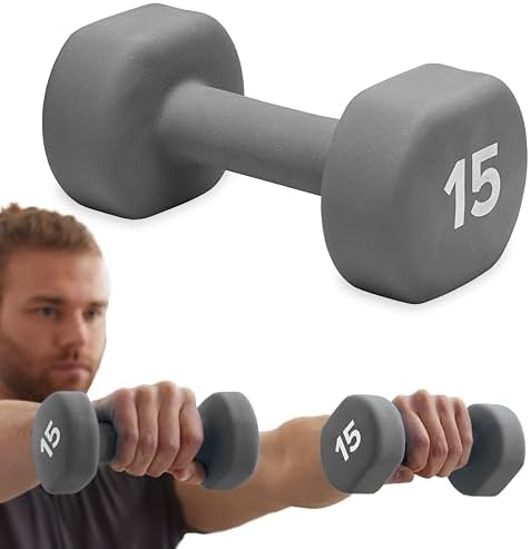 Gaiam Dumbbell Hand Weight (Sold in Singles) - Neoprene Coated Exercise & Fitness Dumbbell for Home Gym Workouts and Strength Training - Free Weights for Women and Men