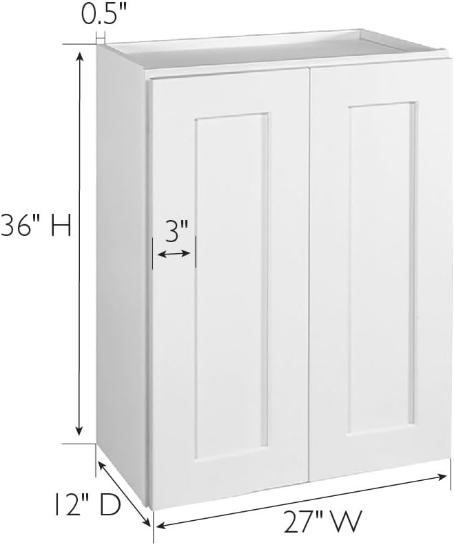 Design House Brookings Kitchen Wall Cabinet, 24", White | Adjustable Shelves, Adjustable Hinges, Wall Mount, Contemporary/Modern, Wood, Kitchen, 561571