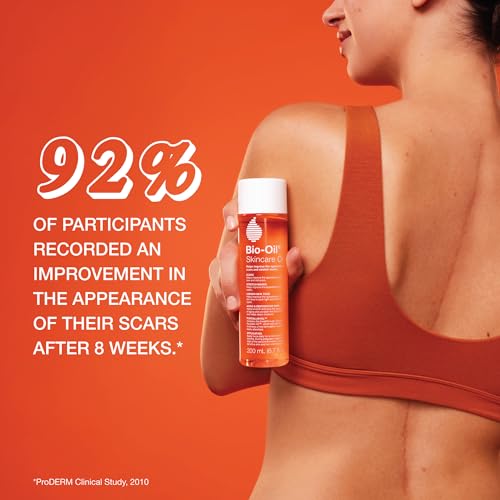Bio-Oil Skincare Body Oil Serum, Scars & Stretch Marks, 6.7 fl oz | Dermatologist Recommended, Vitamin E & A, Dry & Sensitive Skin, Non-Comedogenic, Face and Body, Scar Treatment