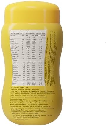Endura Mass Weight Gainer Powder 500g Banana Flavour | Unique blend of 3 Sources of Protein, Carbs
