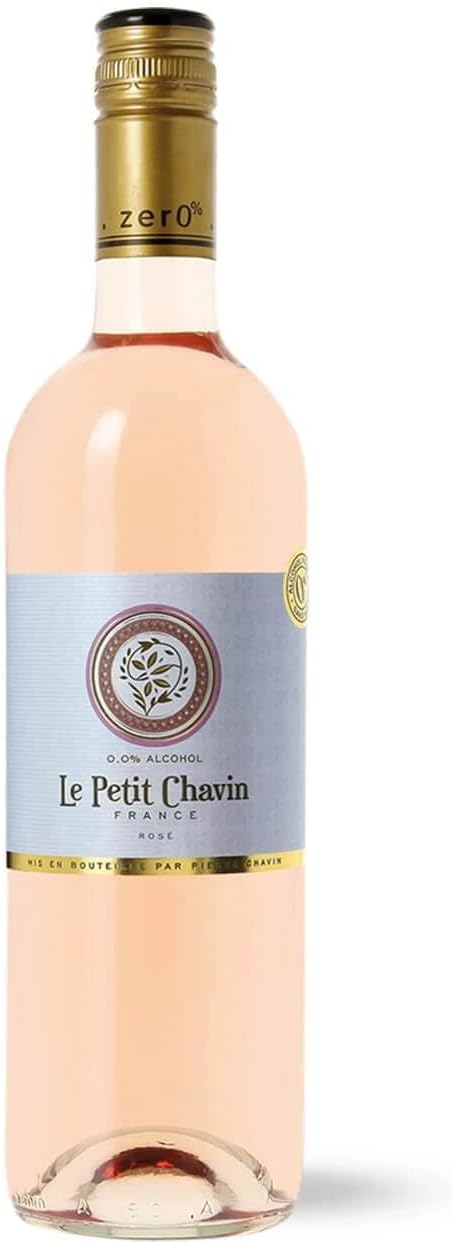 Le Petit Chavin Rose Dealcoholized 0.0% Non-Alcoholic Rose From France 750ml, Vegan (1 Bottle)