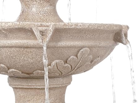 John Timberland Stafford 48" Three Tier Traditional Garden Outdoor Fountain | Large Italian Indoor Decor Faux Stone Floor Waterfall 3-Tier Standing