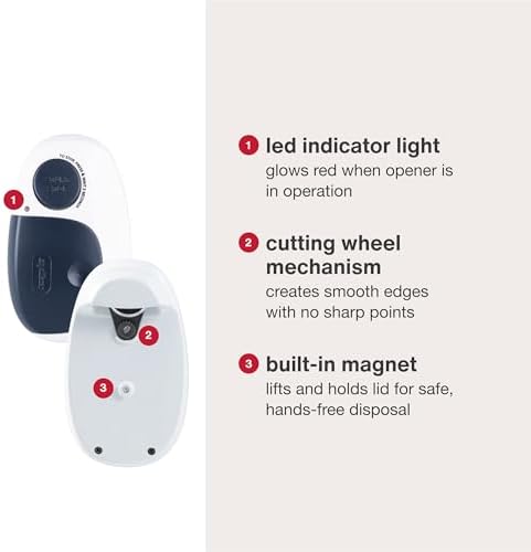 Zyliss EasiCan Electric Can Opener – One-Touch Automatic Tin Opener with Magnet for Safe Lid Removal – Compact