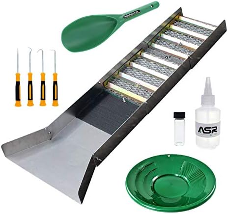 ASR Outdoor Beginner Sluice Box Gold Panning Kit for Adults Starting to Pan for Gold